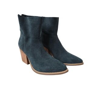 Matisse Women's‎ Dark Teal Suede Block Heel Ankle Boots Size 8.5